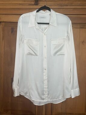 Equipment Ivory Smooth 💯 Silk Button down Blouse Sz. XL